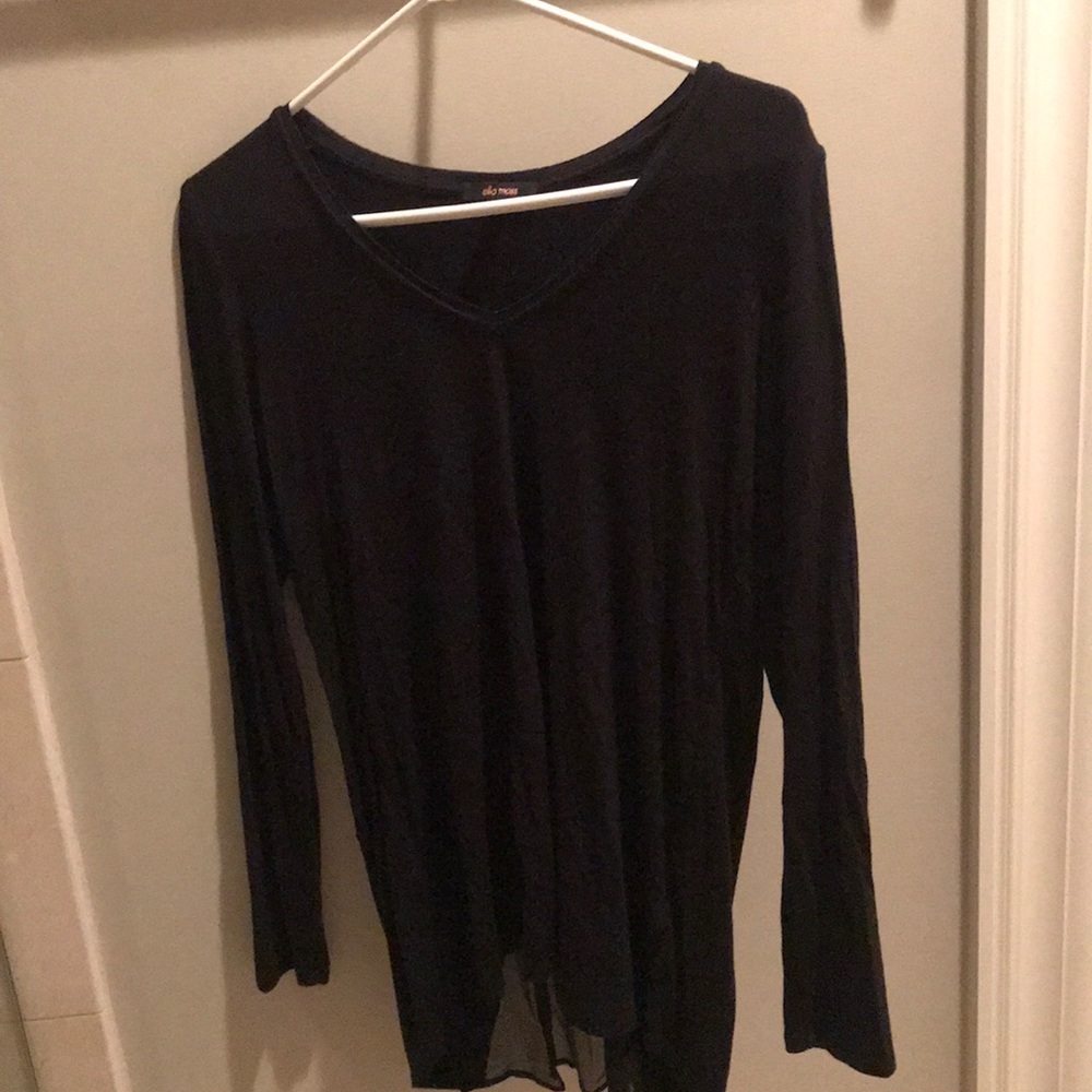 Ella Moss black top- cut out back with sheer